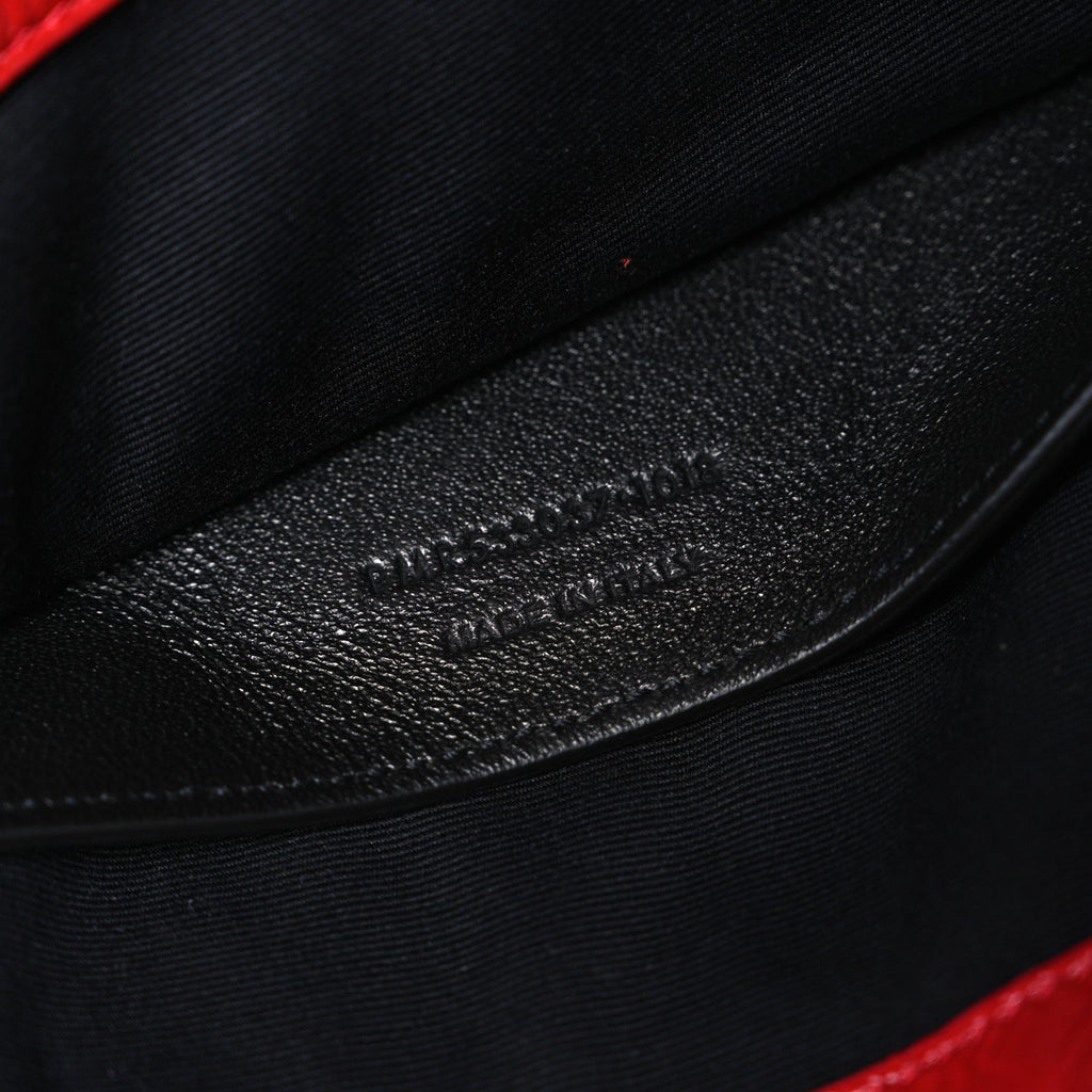 Crinkled Calfskin Matelasse Monogram Baby Niki Chain Satchel Rouge Eros