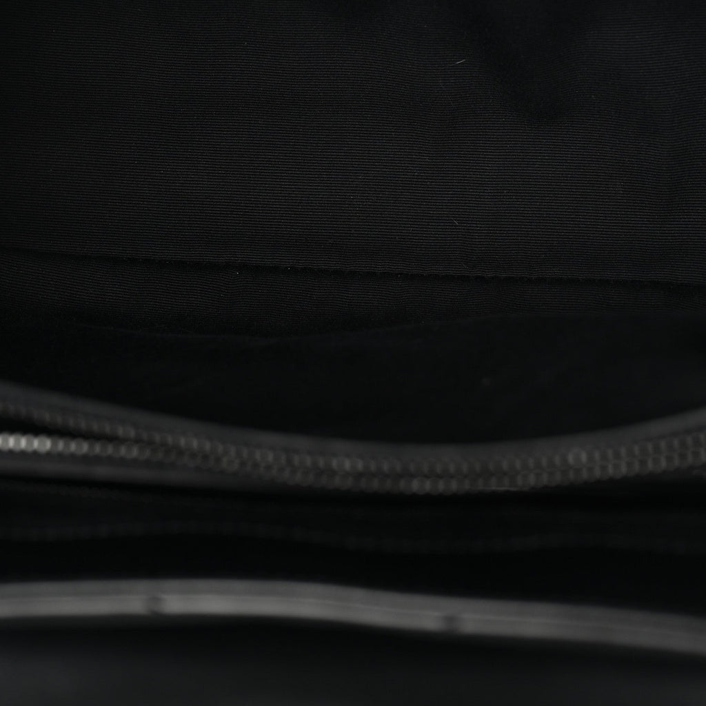 Calfskin Y Quilted Monogram Monochrome Medium Loulou Chain Satchel Black