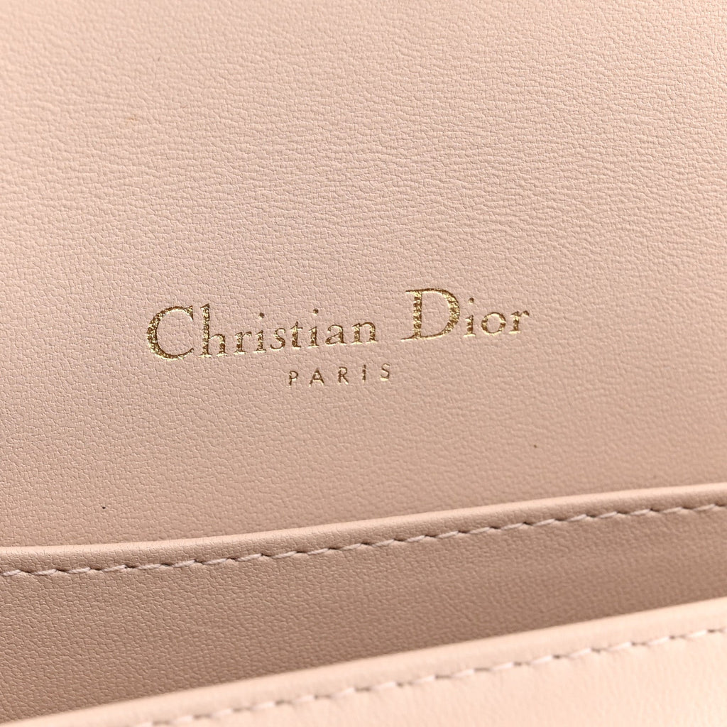 Lambskin Cannage Lady Dior Pouch Pink