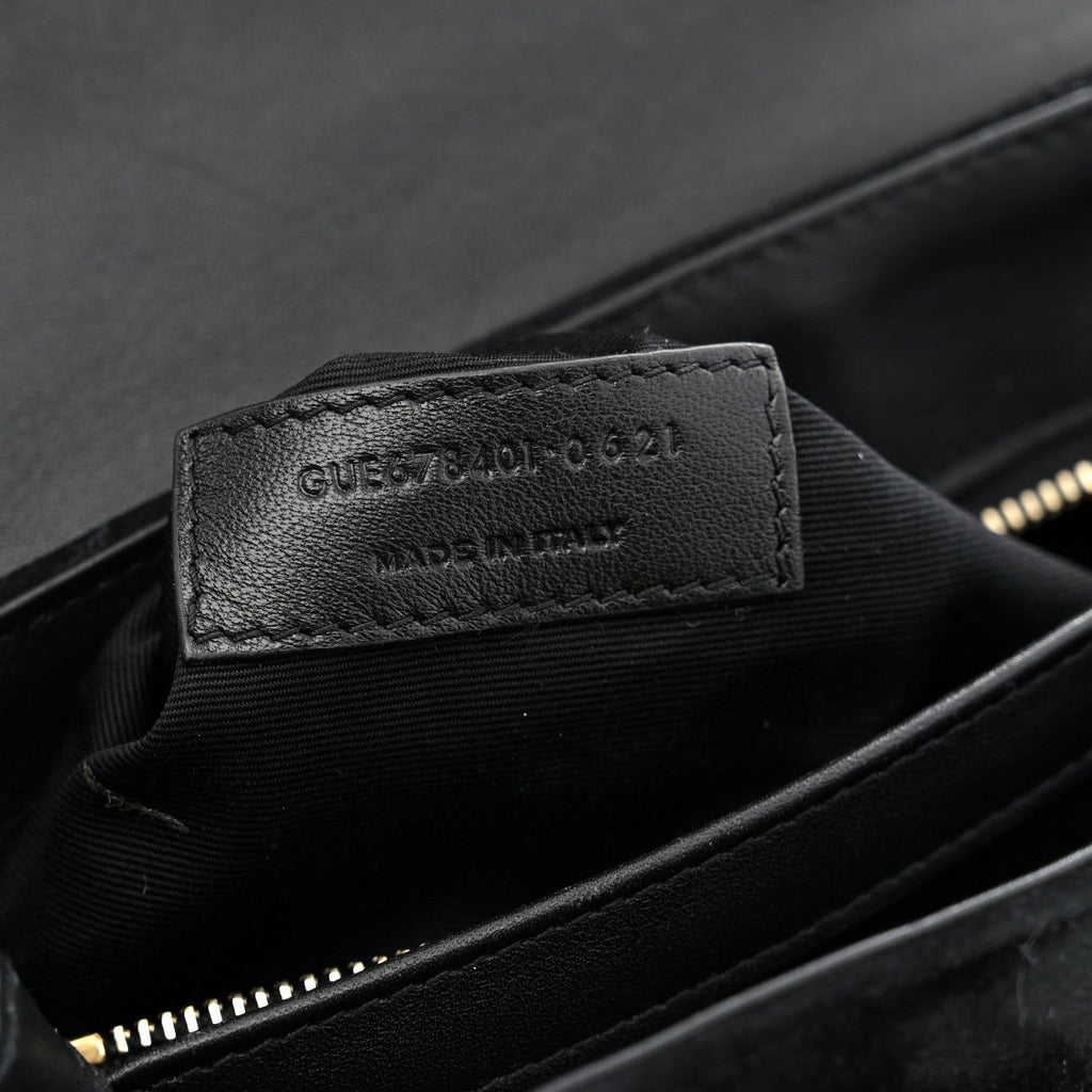Suede Y Quilted Monogram Toy Loulou Crossbody Bag Black