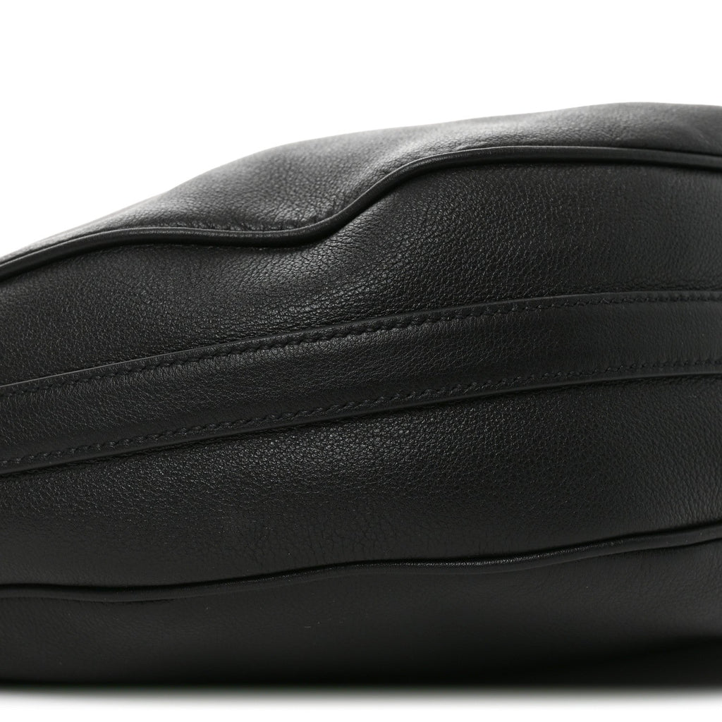 Vitello Daino Medium Arque Shoulder Bag Black