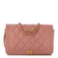 Caviar Quilted Boy Wallet On Chain WOC Pink