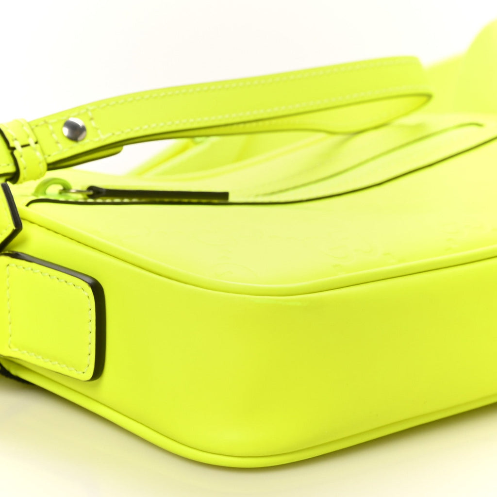 Rubber Effect Monogram GG Crossbody Bag Fluorescent Yellow