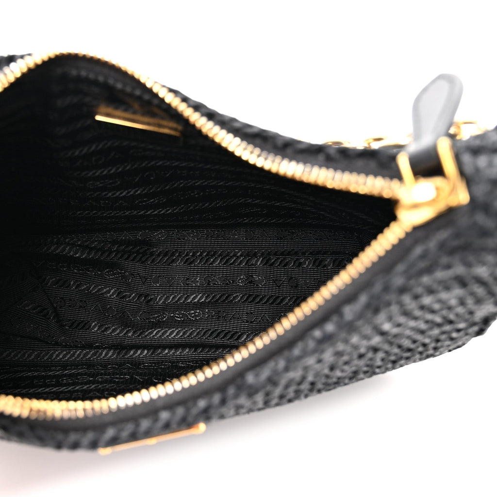 Yarn Raffia Effect Crochet Re-Edition 2005 Shoulder Bag Black