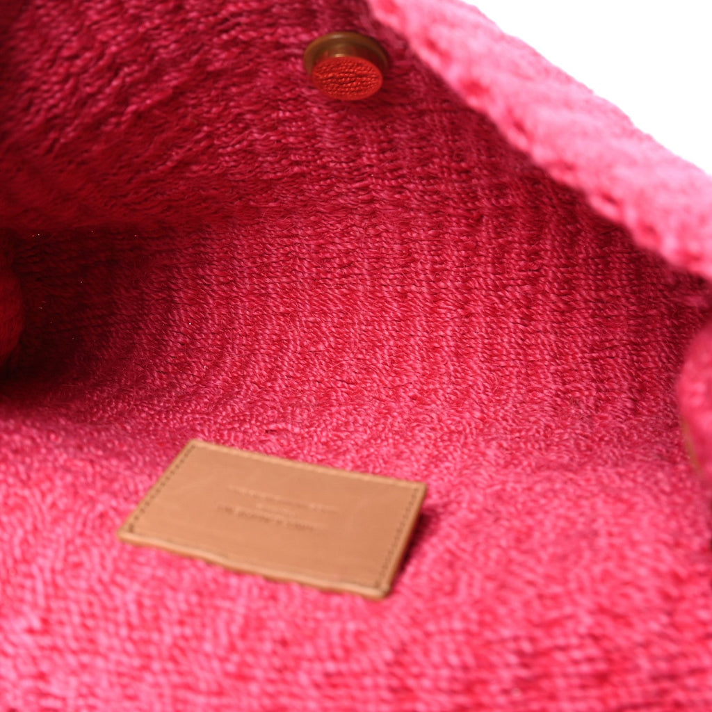 Raffia Medium Monogram Kate Satchel Pink Glow