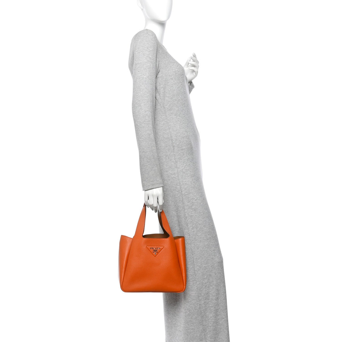 Vitello Daino Soft Medium Dynamique Tote Papaya Caramello