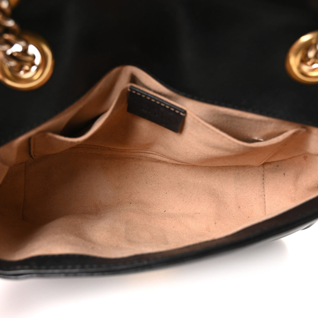 Calfskin Matelasse Mini GG Marmont Shoulder Bag Black