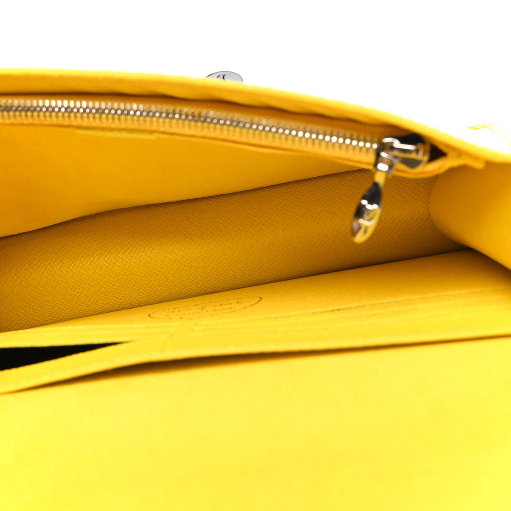 LV x YK Epi Infinity Dots Twist Belt Chain Wallet Yellow Black