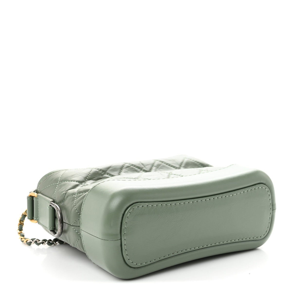 Aged Calfskin Quilted Small Gabrielle Hobo Dark Green