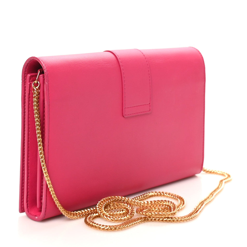 Calfskin Classic Y Ligne Chain Wallet Bubblegum