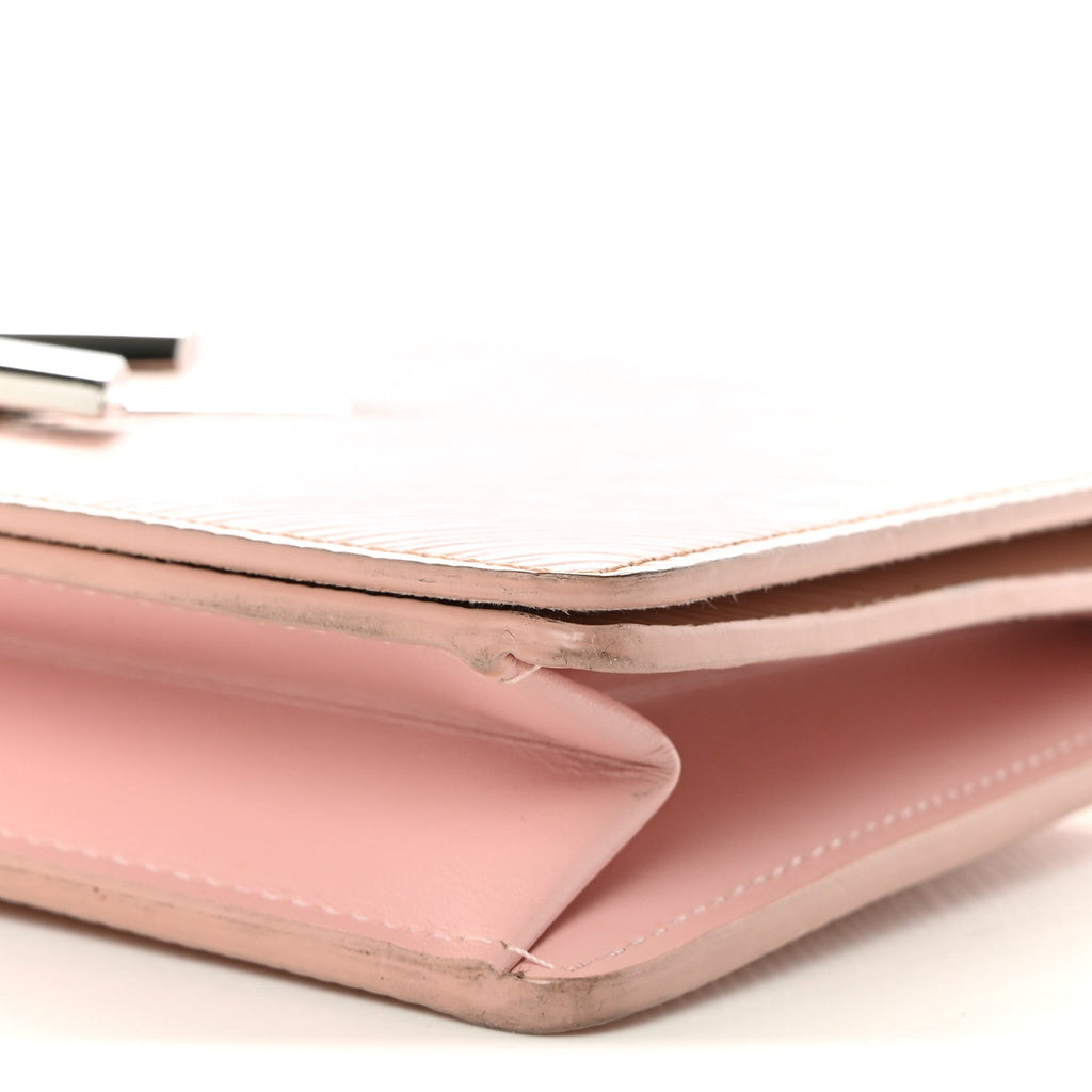 Epi Twist Belt Chain Wallet Rose Ballerine