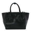Glace Calf Twin Pocket Tote Black