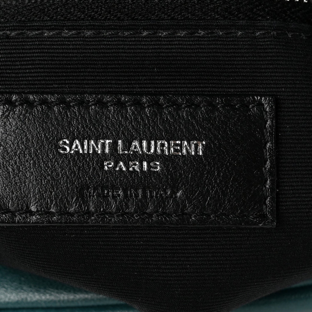Lambskin Quilted Small Loulou Puffer Monogram Chain Satchel Vert Canard