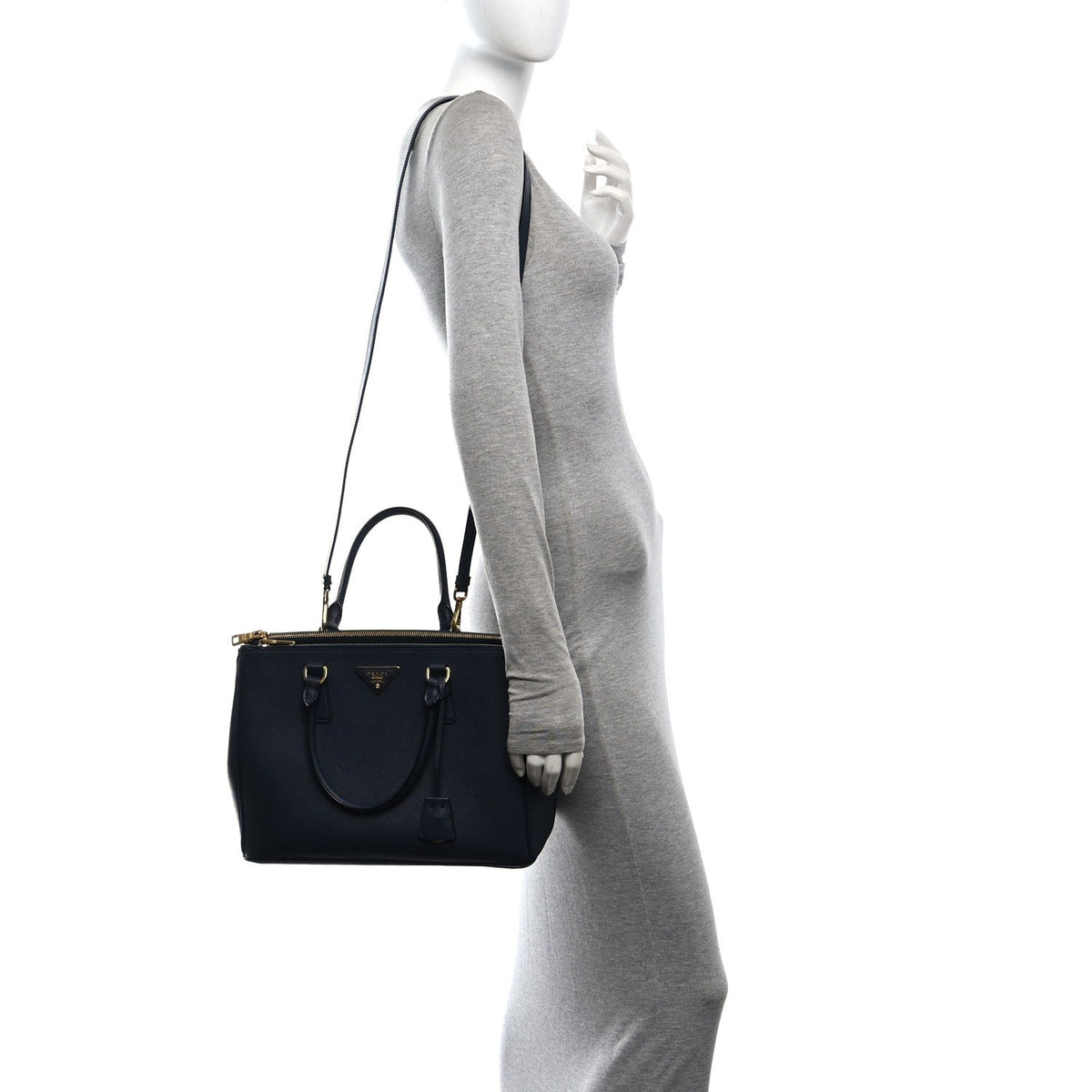 Saffiano Large Galleria Double Zip Tote Baltico