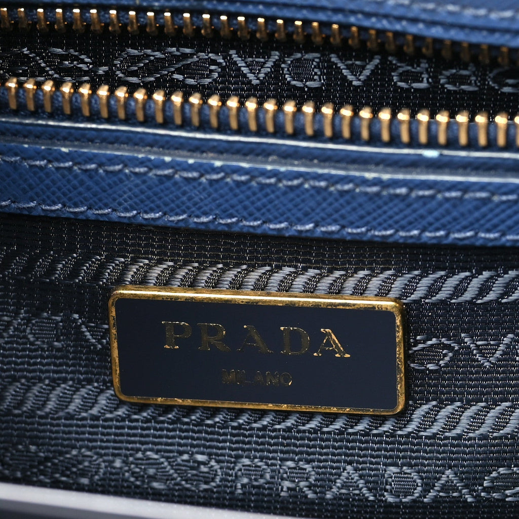 Saffiano Small Galleria Double Zip Tote Bluette