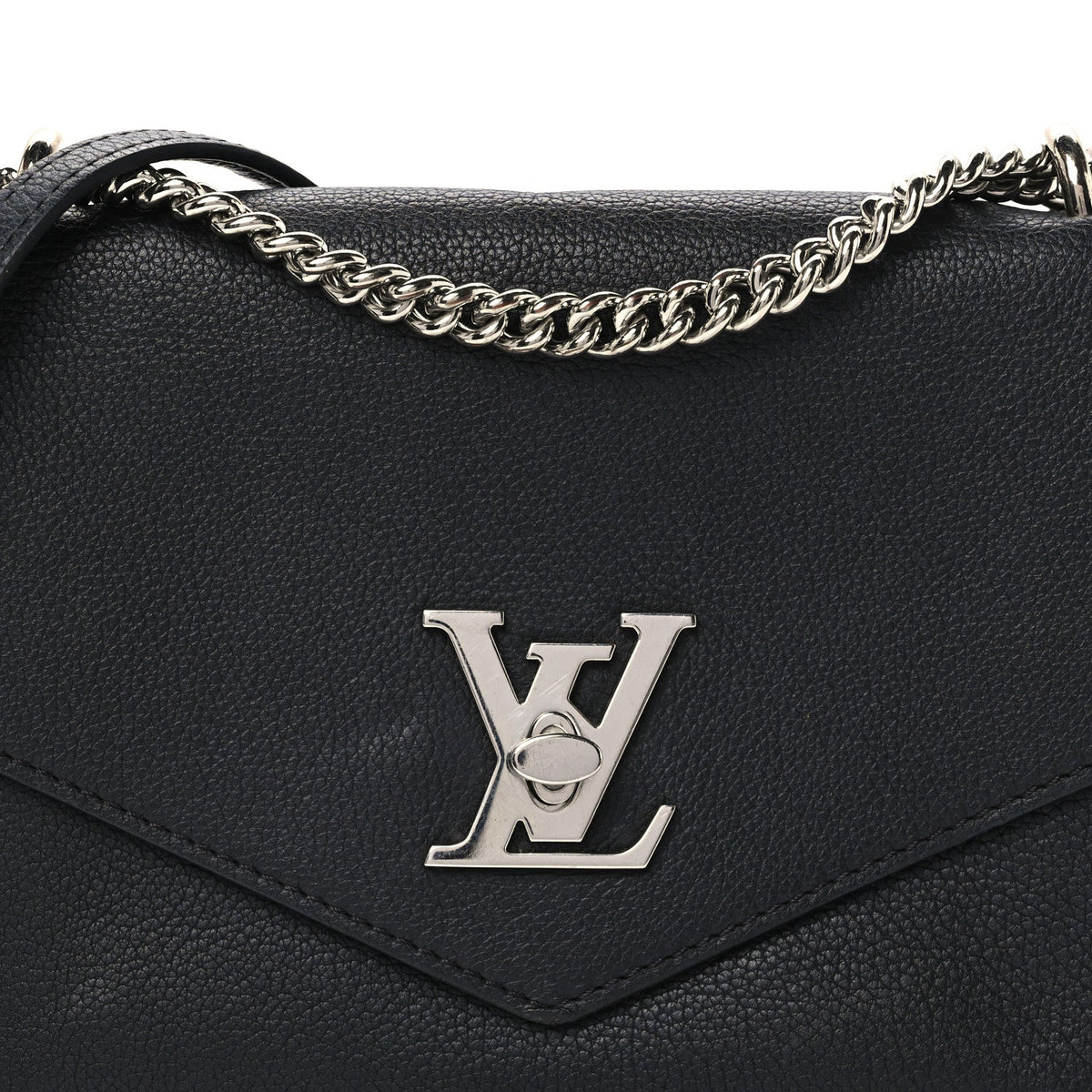 Soft Calfskin Mylockme Chain Bag BB Black