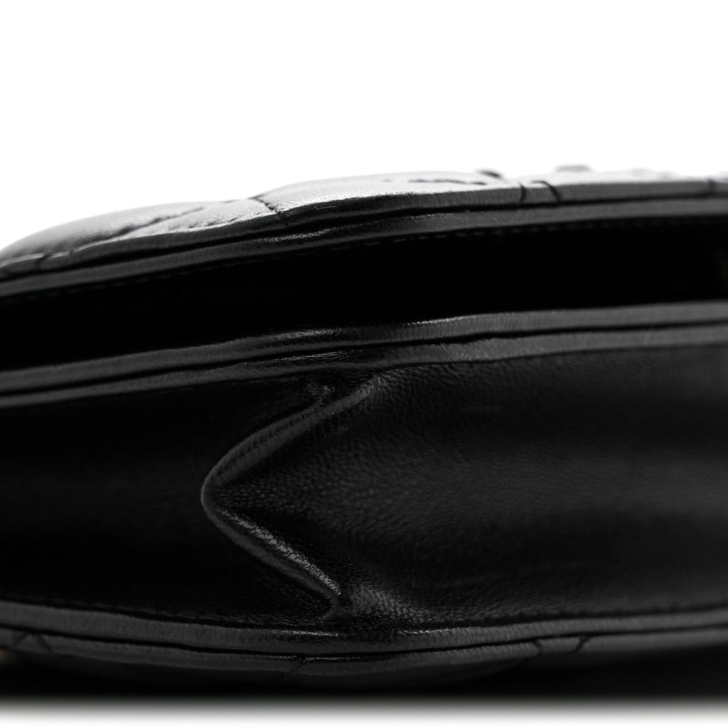 Calfskin Once Upon A Time Wallet on Chain WOC Black