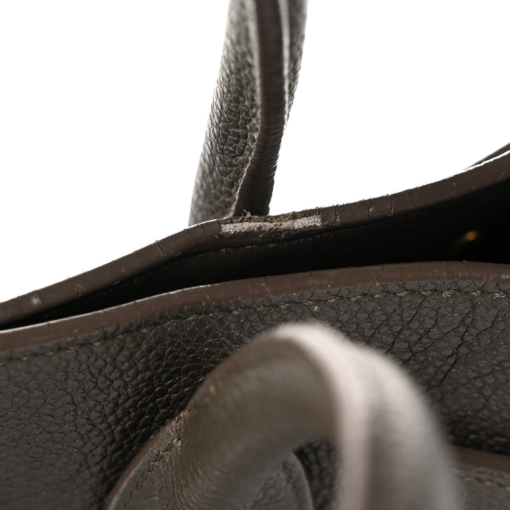 Grained Calfskin Baby Sac De Jour Fog