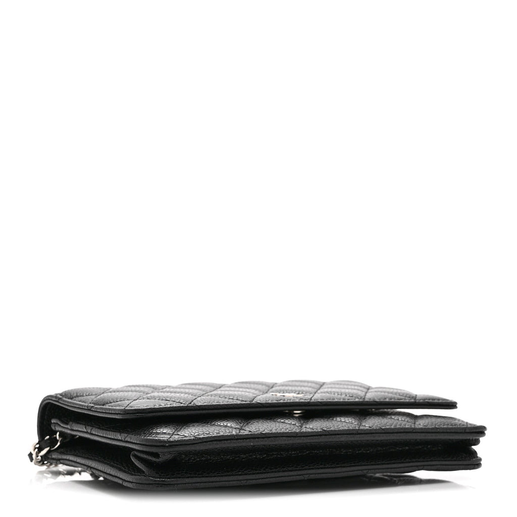 Caviar Quilted Wallet on Chain WOC Black