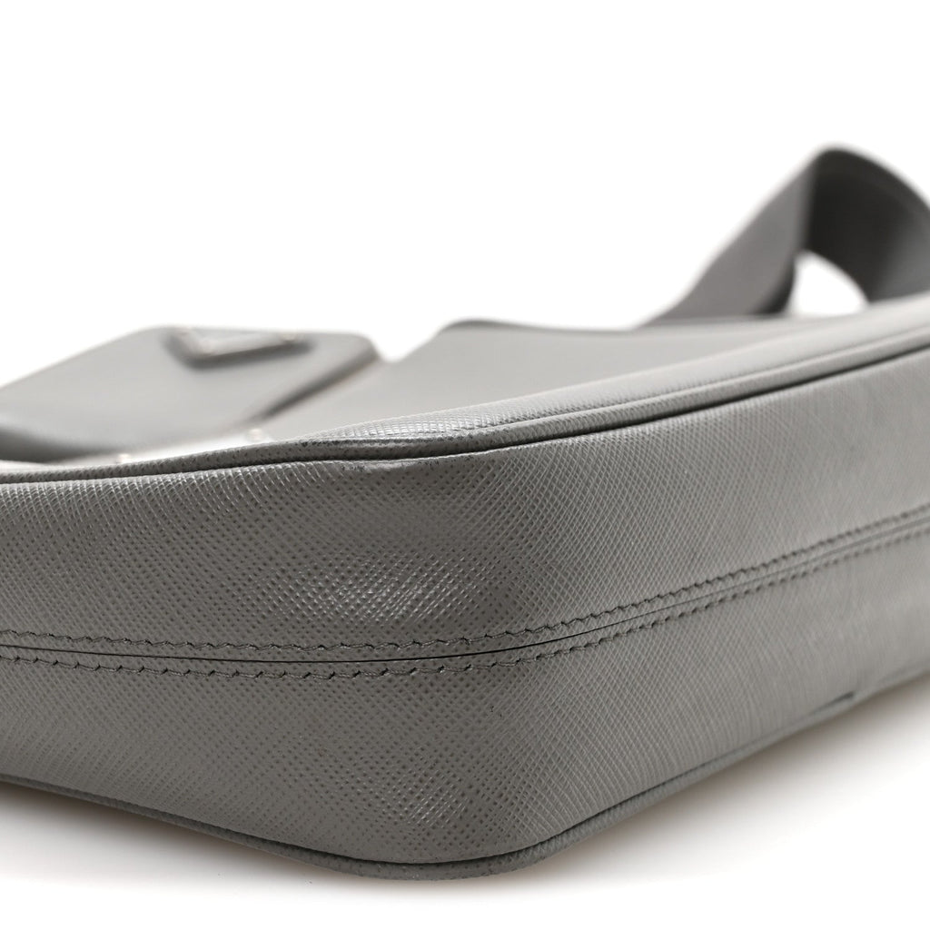 Saffiano Travel Pocket Zippered Shoulder Bag Marmo