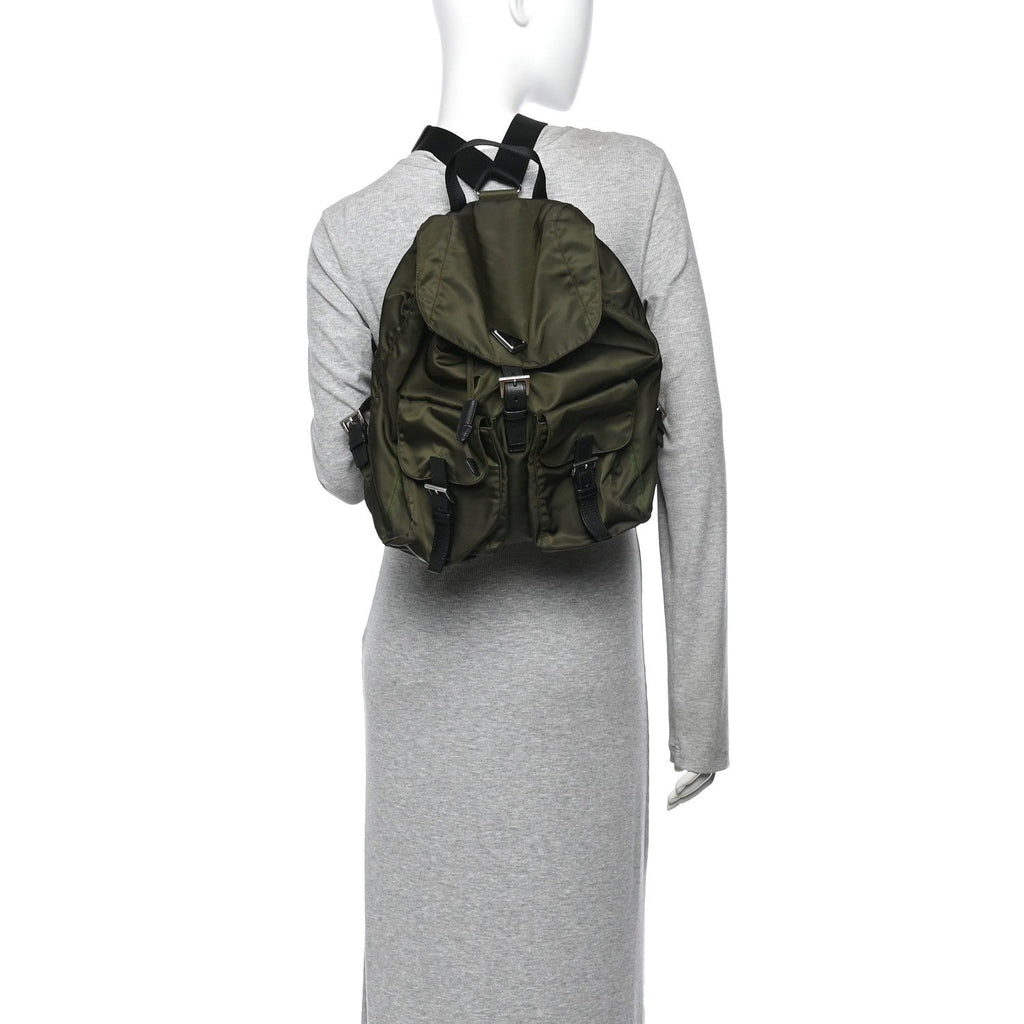 Nylon Vela Medium Backpack Mimetico