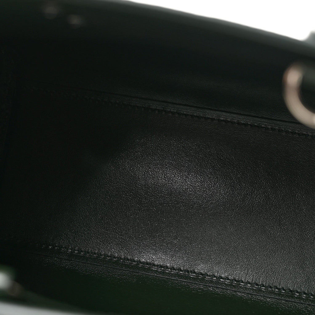 Calfskin Crocodile Embossed Nano Sac De Jour Dark Green