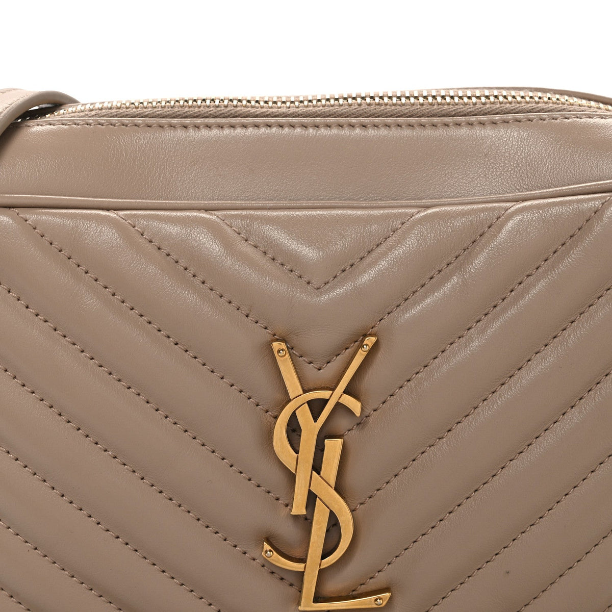 Calfskin Matelasse Monogram Lou Camera Bag Dark Beige