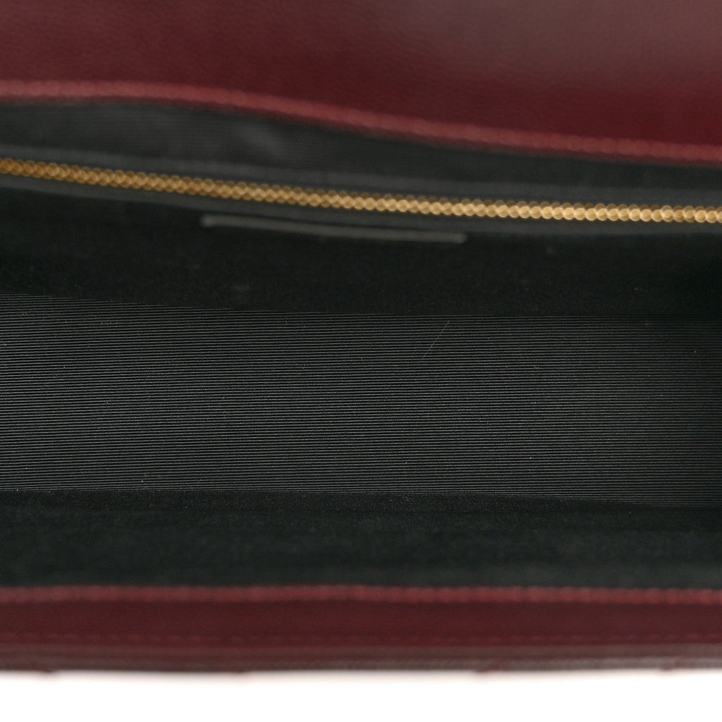 Grain De Poudre Matelasse Chevron Large Monogram Satchel Rouge Legion