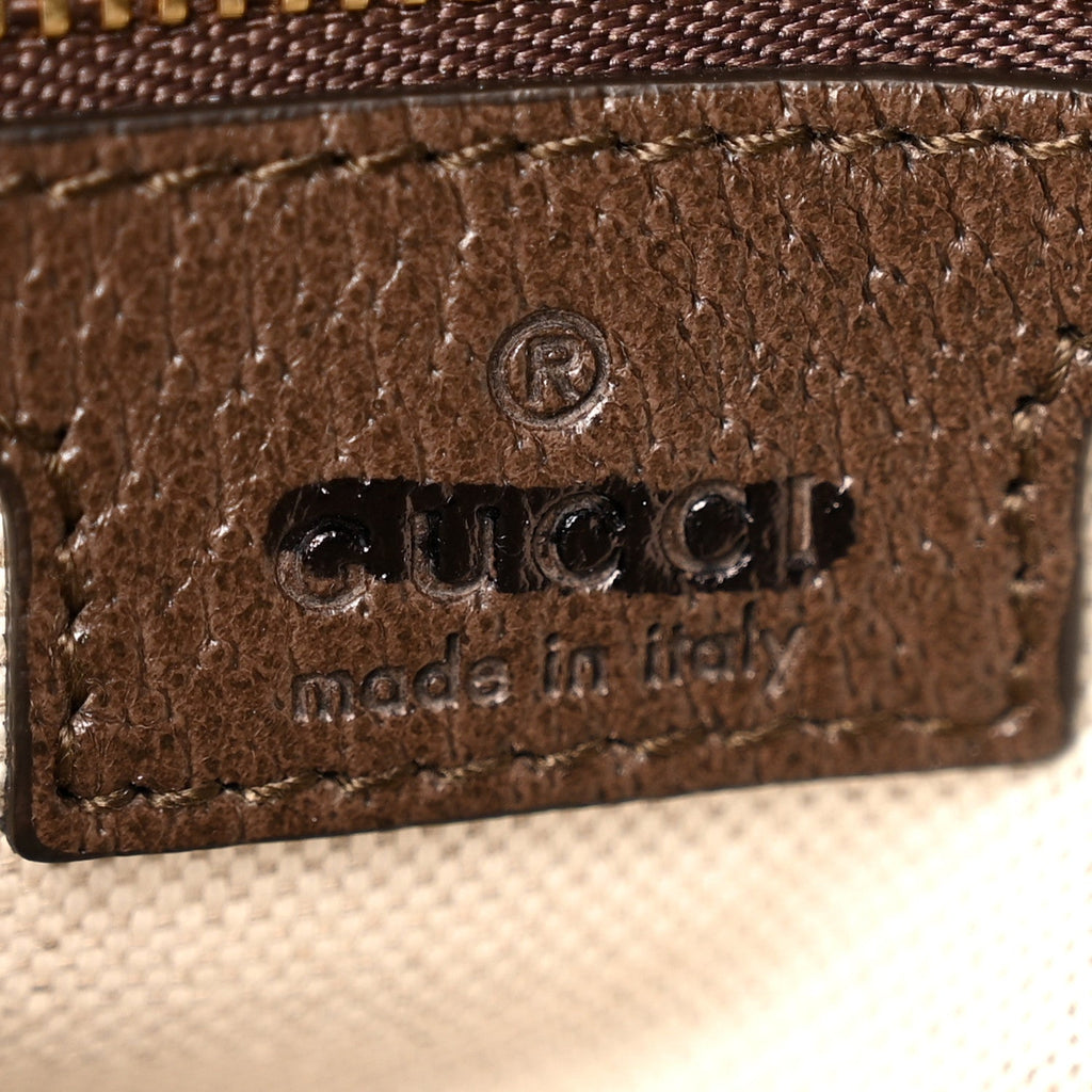 GG Supreme Monogram Textured Dollar Calfskin Web Medium Blondie Top Handle Shoulder Flap Bag Beige Ebony New Acero