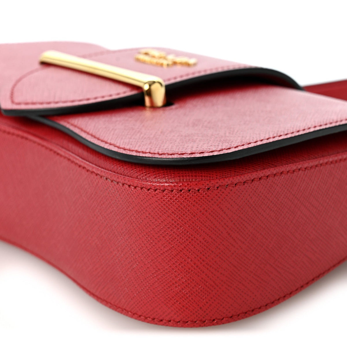 Saffiano Lux Sidonie Small Chain Crossbody Bag Fuoco