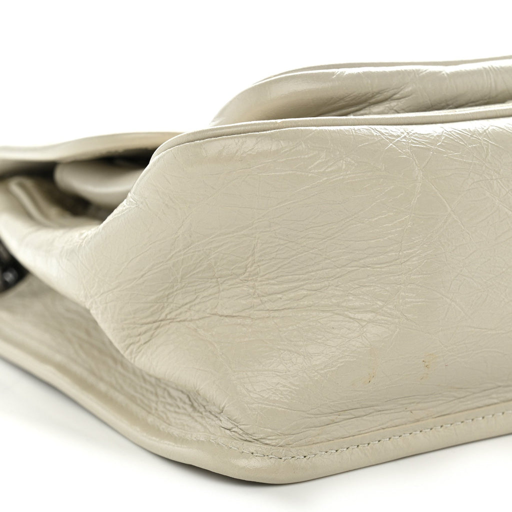 Crinkled Calfskin Matelasse Monogram Medium Niki Chain Satchel Blanc Vintage