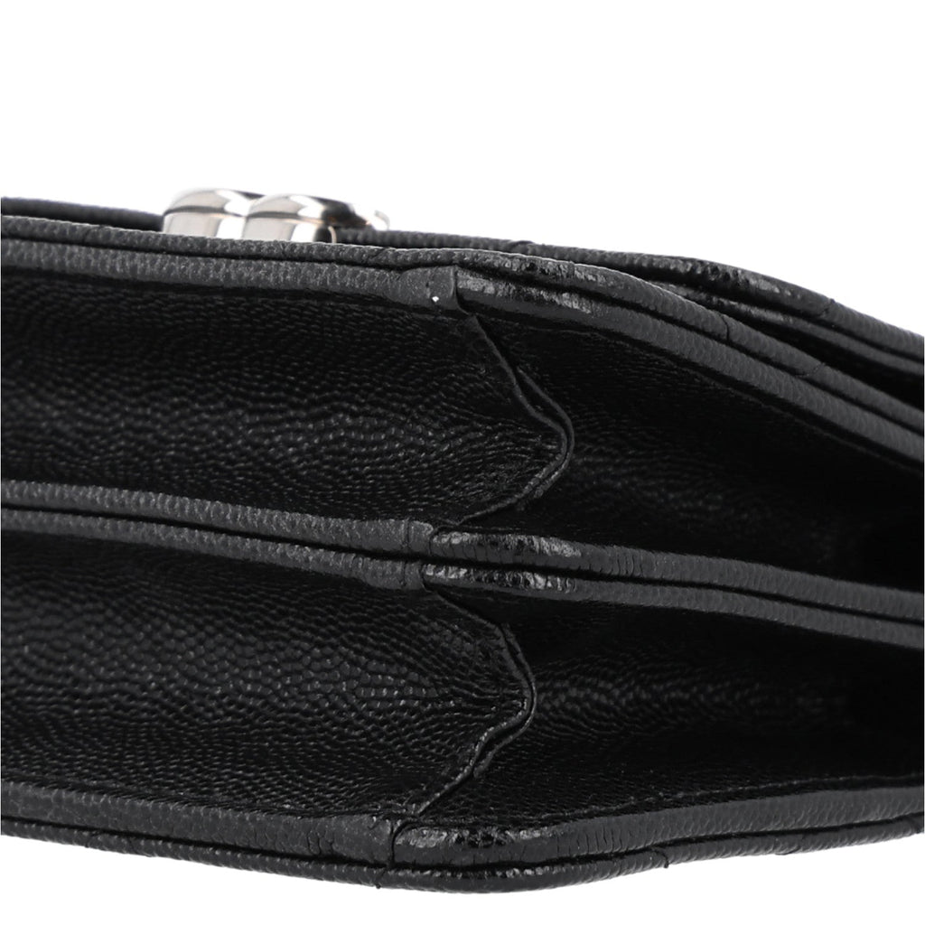Caviar Quilted Pick Me Up Clutch With Chain Black