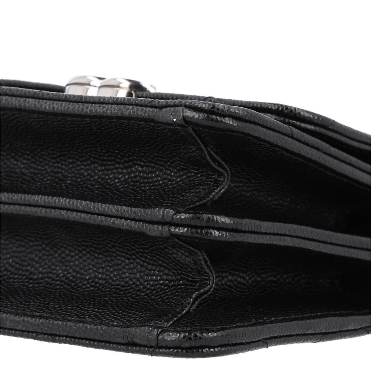 Caviar Quilted Pick Me Up Clutch With Chain Black