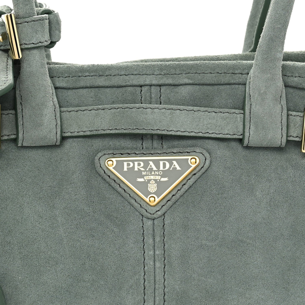 Suede Triangle Mini Bonnie Shoulder Bag Salvia