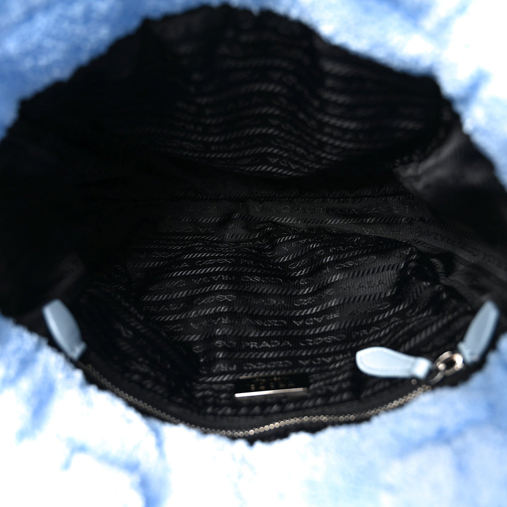 Terry Cloth Small Tote Bag Celeste Black