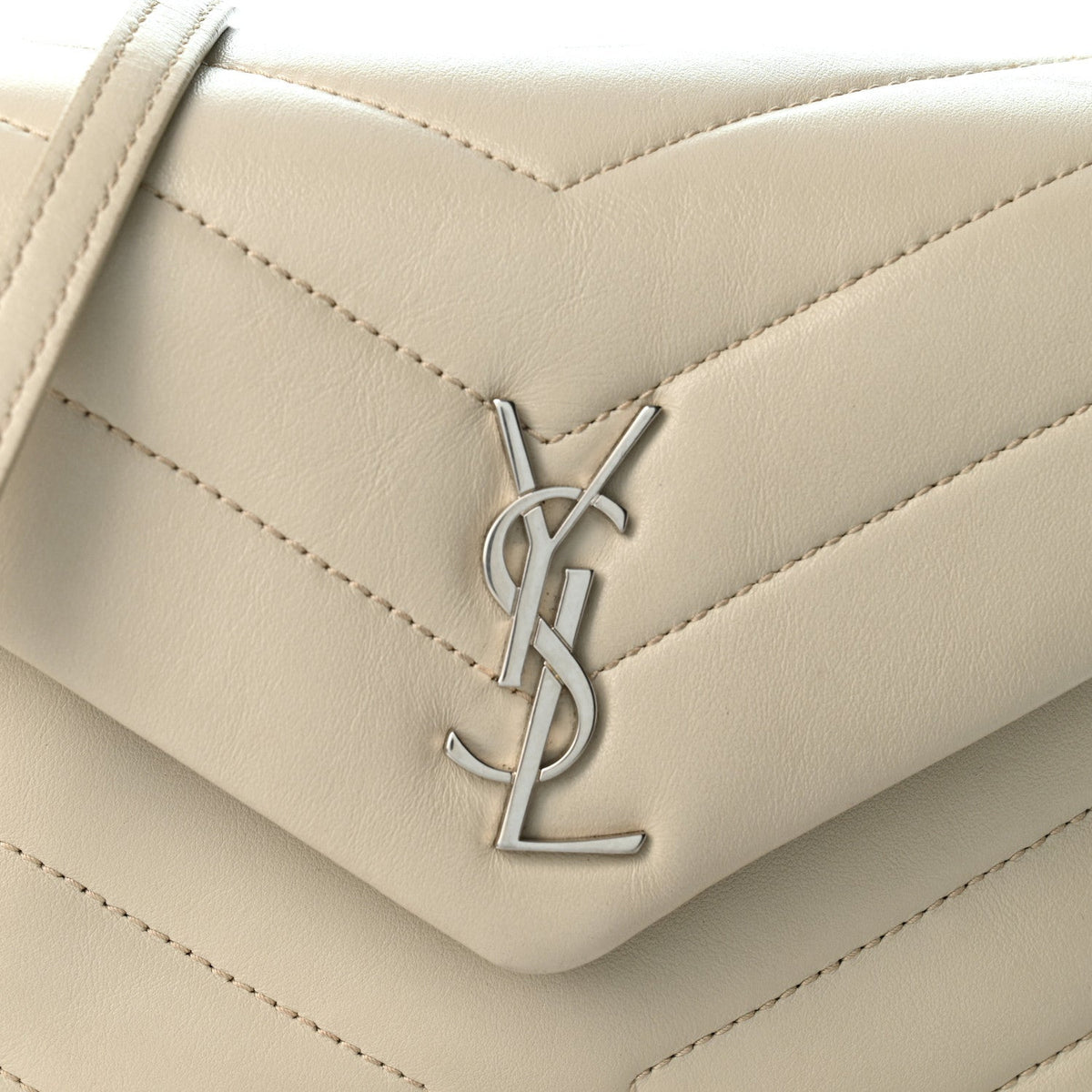 Calfskin Y Quilted Monogram Toy Loulou Crossbody Bag Blanc Vintage