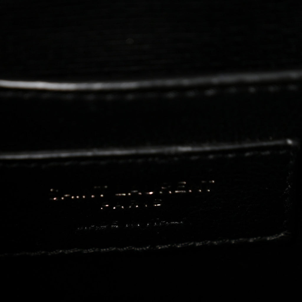 Grain De Poudre Textured Mixed Matelasse Triquilt Small Monogram Monochrome Satchel Black