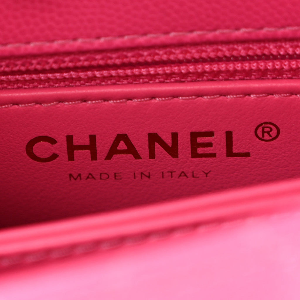Caviar Quilted Lizard Embossed Extra Mini Coco Handle Flap Pink