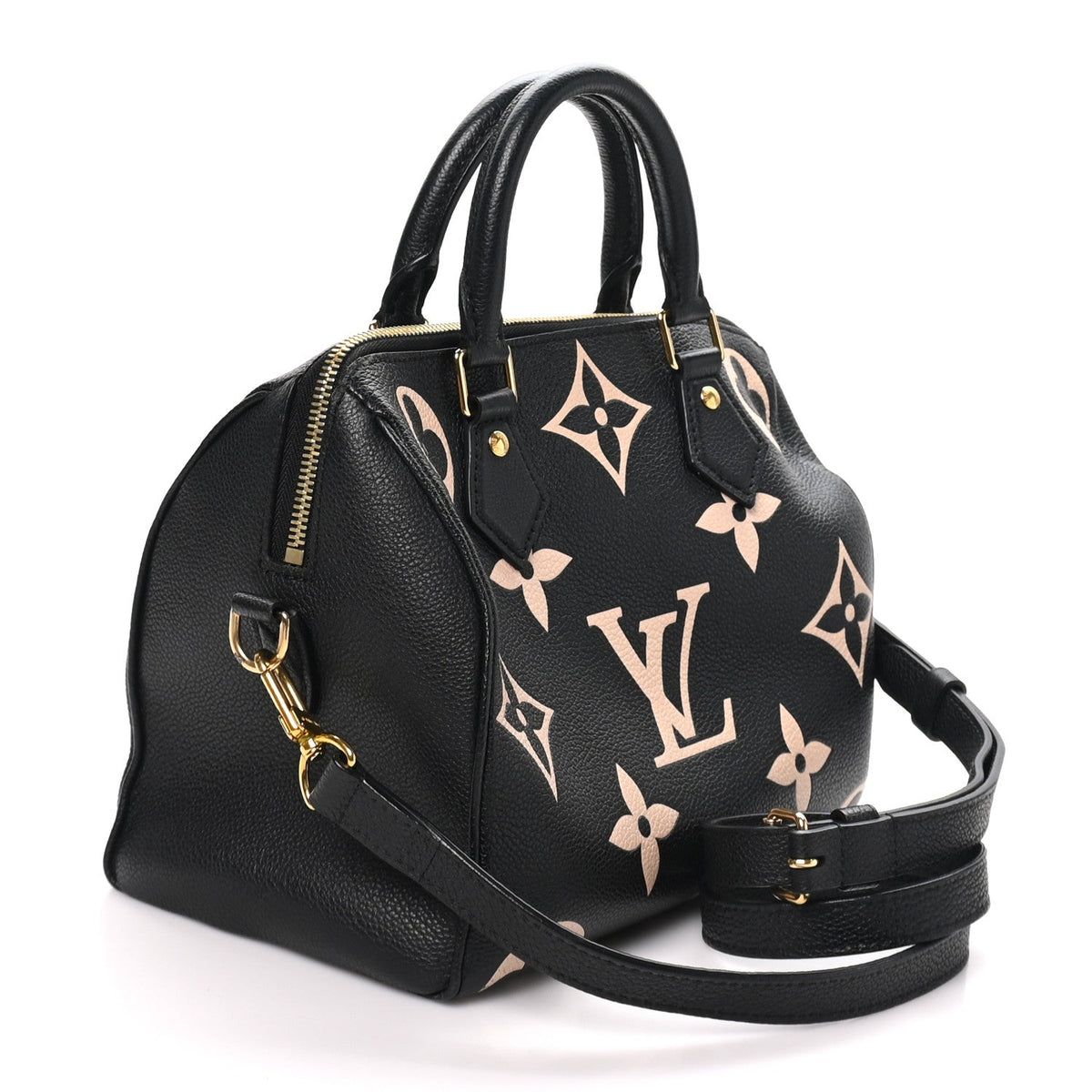 Empreinte Monogram Giant Speedy Bandouliere 25 Black Beige