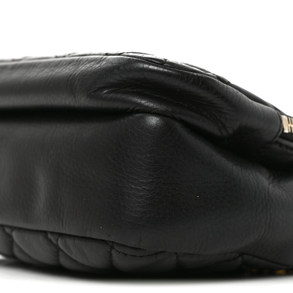 Calfskin Quilted Day Trips Camera Case Black