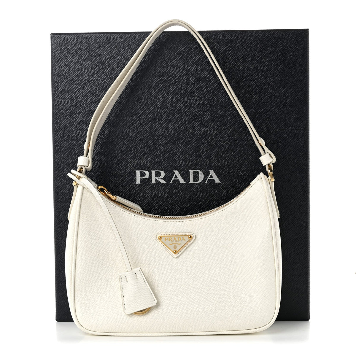 Saffiano Lux Mini Re-Edition Shoulder Bag White