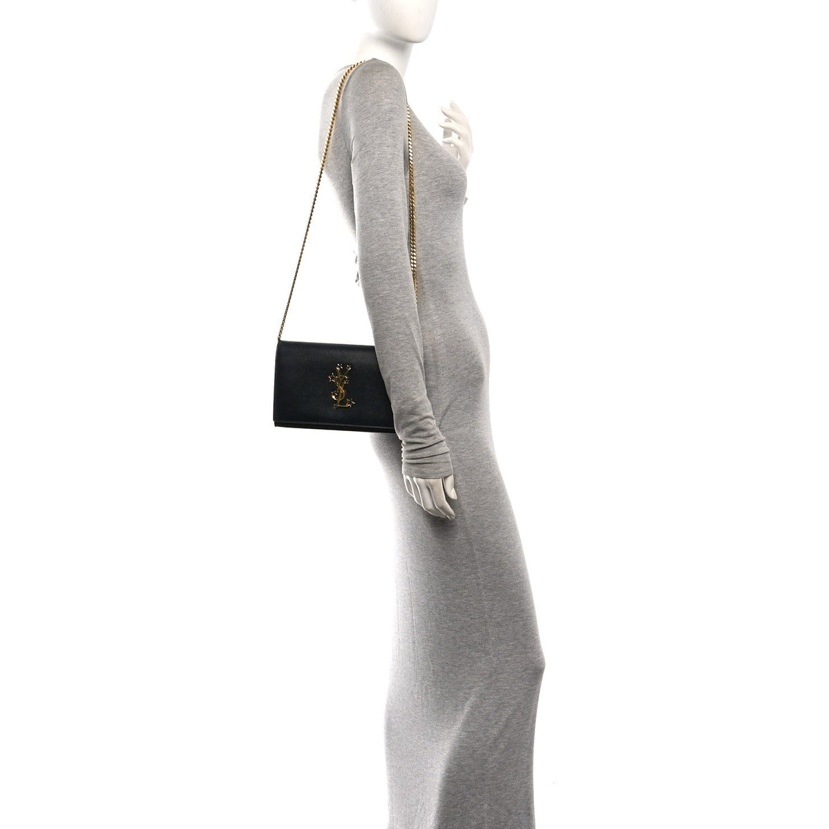 Grain De Poudre Star Studded Monogram Wallet on Chain Black