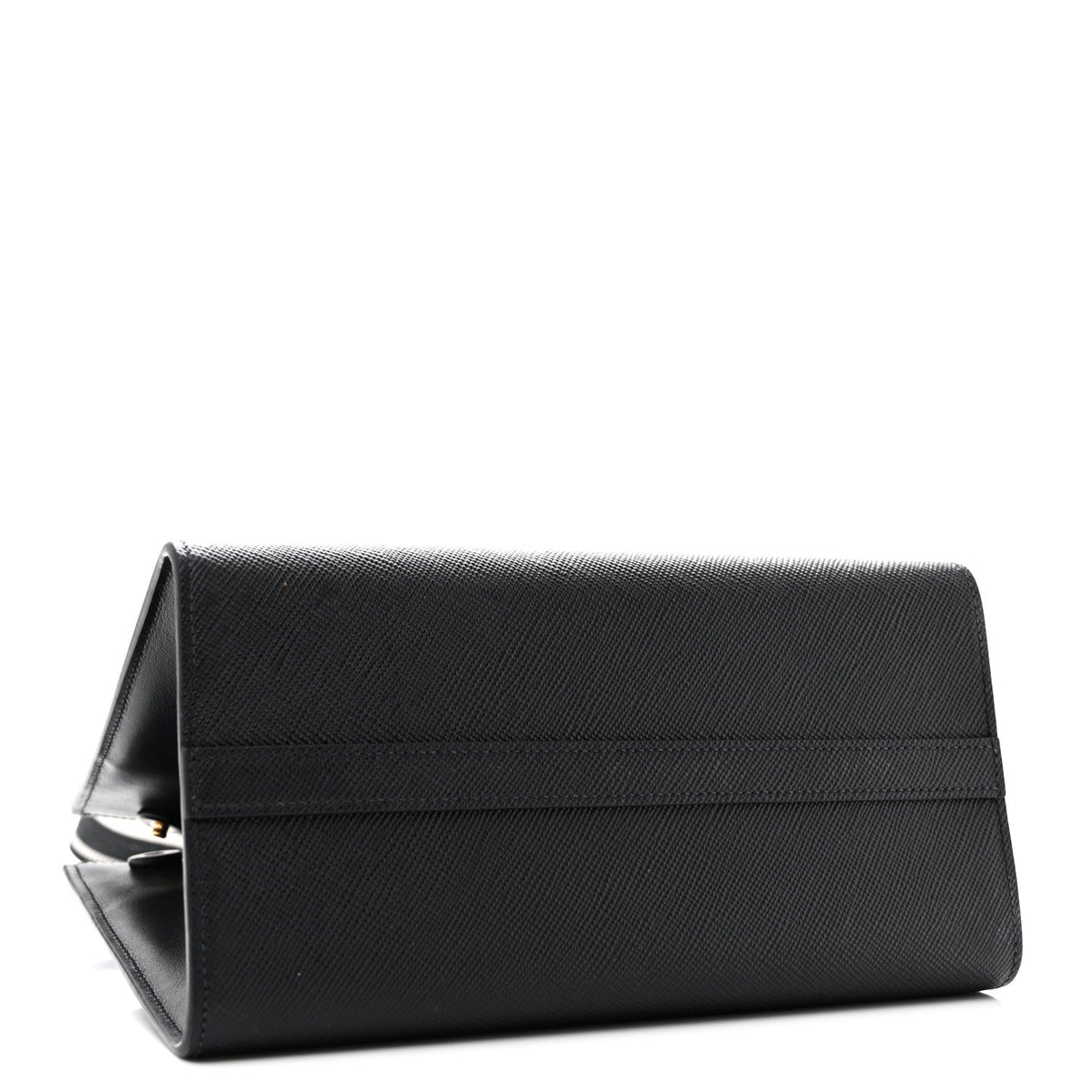 Saffiano Cuir Calfskin Small Monochrome Top Handle Tote Black