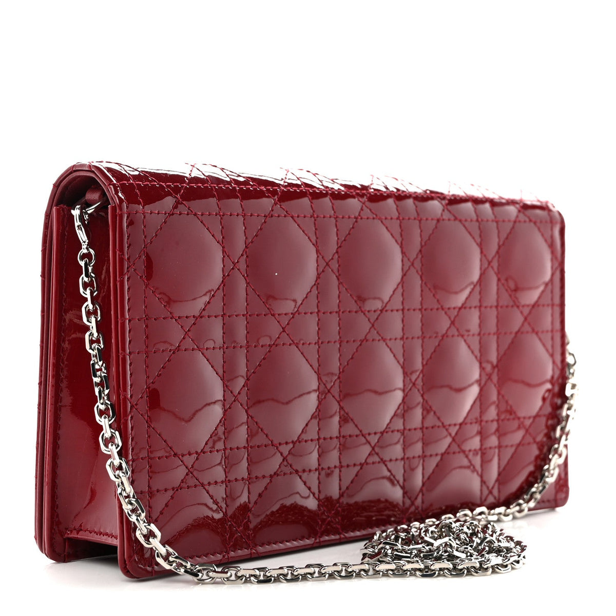 Patent Cannage Lady Dior Clutch Red
