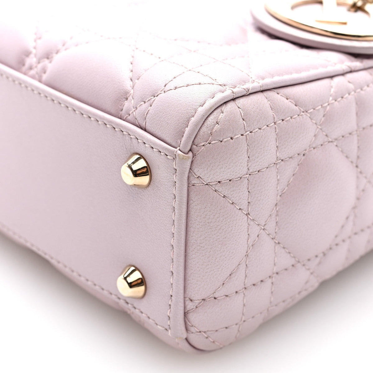 Lambskin Cannage Mini Lady Dior Powder Pink