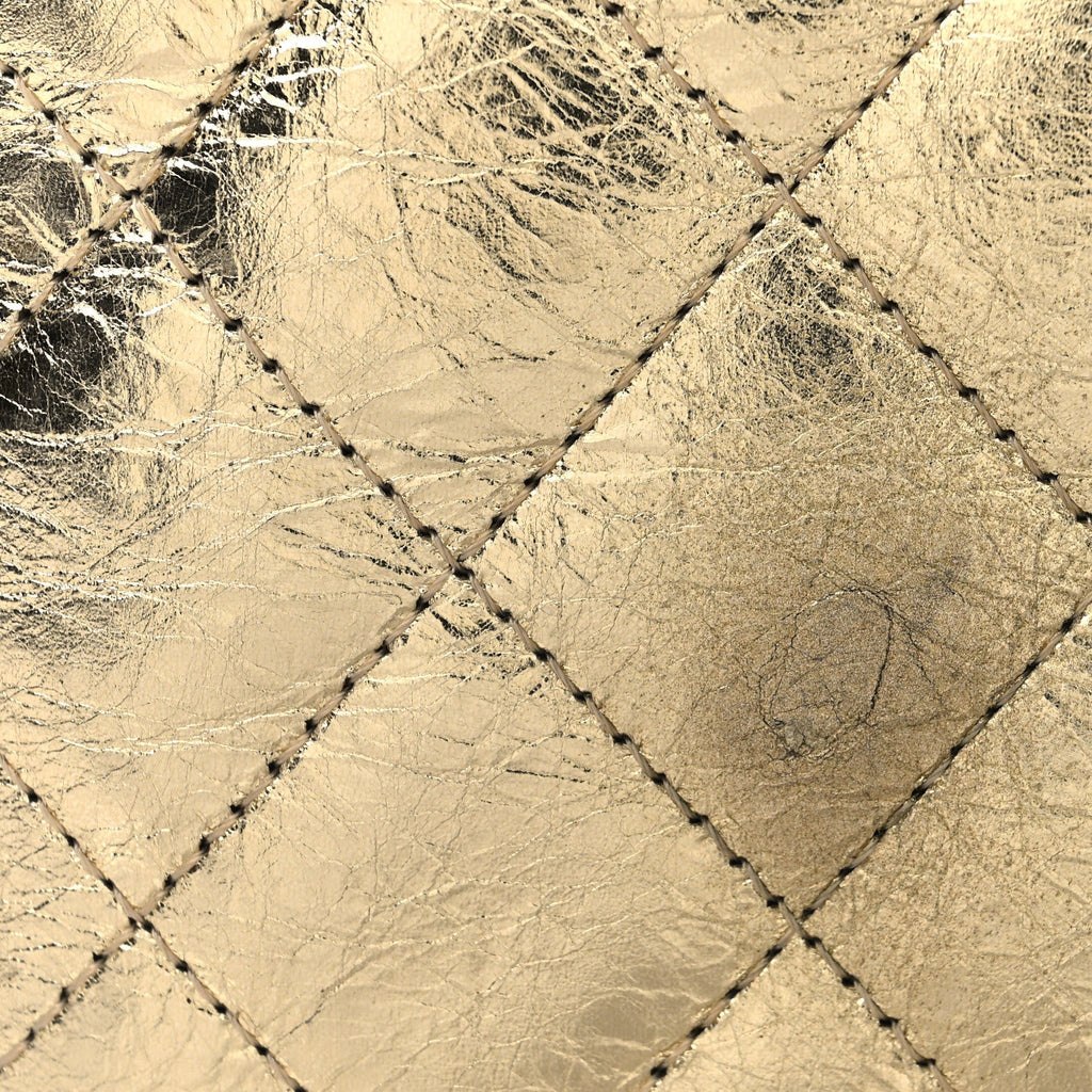 Metallic Aged Calfskin Quilted Reissue Wallet On Chain WOC Gold