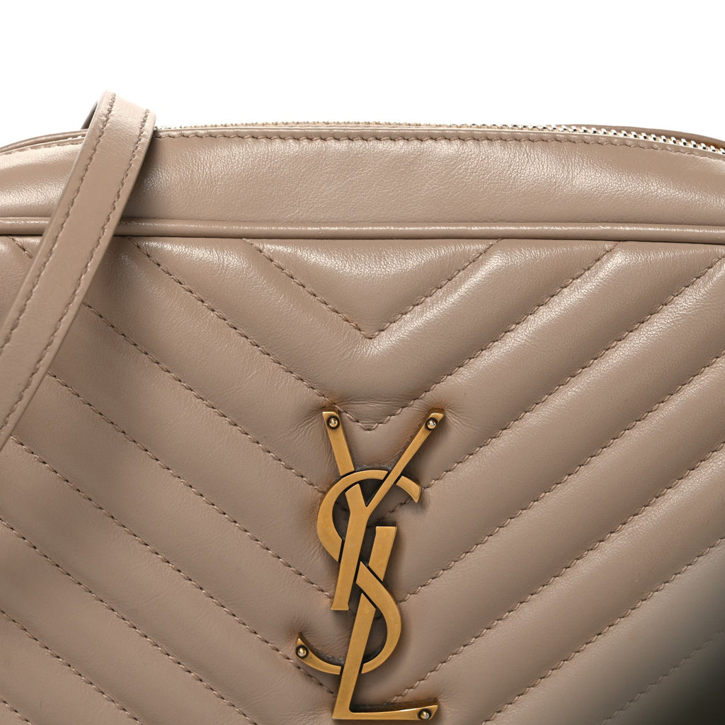 Calfskin Matelasse Monogram Lou Camera Bag Dark Beige