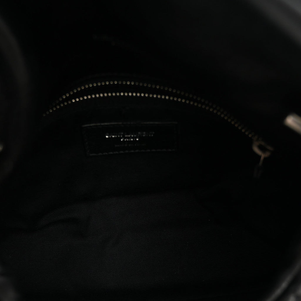 Lambskin Quilted Toy Loulou Puffer Monogram Chain Satchel Black