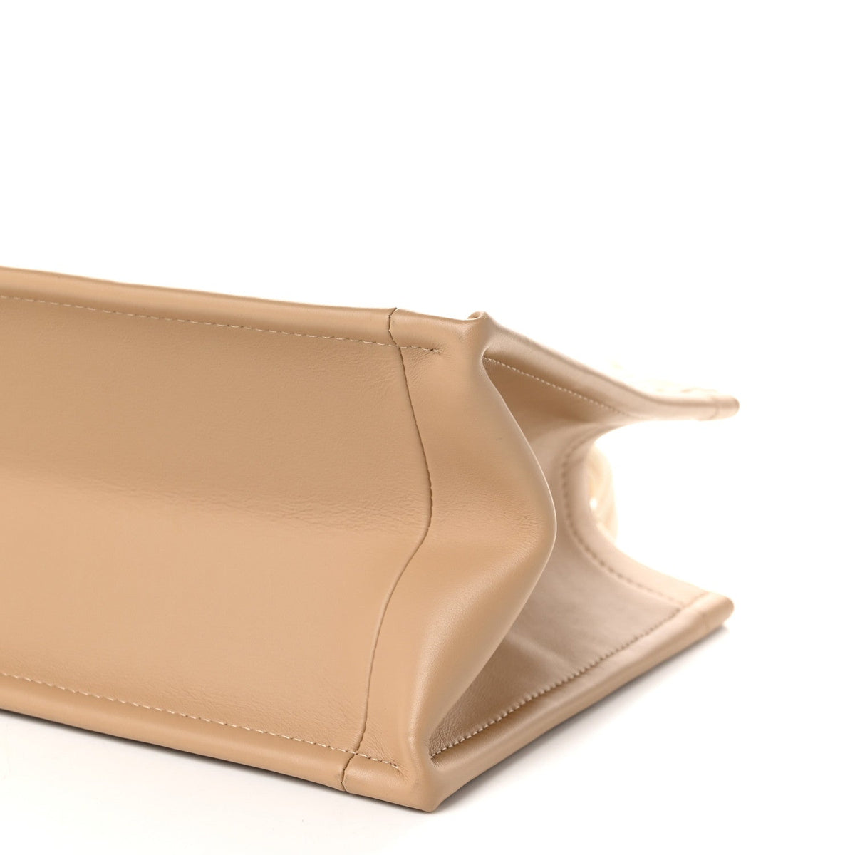 Oblique Chambray Calfskin Small Book Tote With Strap Gold Natural
