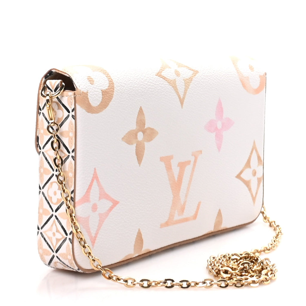 Monogram Giant By The Pool 2.0 Felicie Pochette Chain Wallet Beige